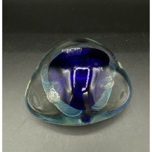 Beautiful Signed & Dated 1984 Williams Veiled Art Glass Paperweight